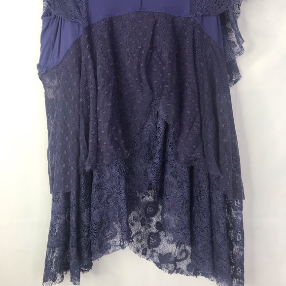 FP Heatherton sheer lace mesh fairy sleeve blouse - Picture 9 of 11